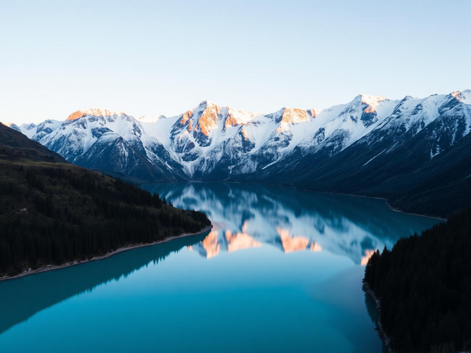 Turquoise lake in the Southern Alps